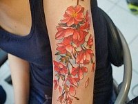 Тату сакура на плече