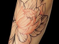 Тату пион випшейдинг