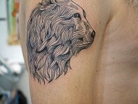 тату медведь лайнворк