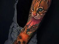 Татуировка рукав с животными