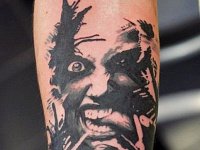 Тату портрет стиль блэкворк
