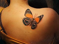 тату бабочка 3Д