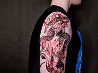 Тату Кицунэ и змея