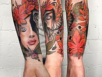 Тату портрет девушки ньюскул