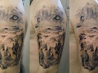 Татуировка семья волков