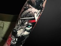 Тату волк треш полька