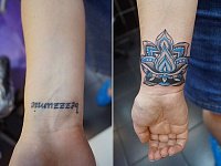 Кавер ап тату лотос