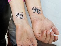 Парная тату буквы