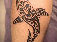 Тату полинезия акула