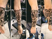 тату полинезия на предплечье