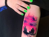 Тату закат на предплечье