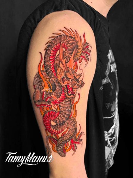 Тату китайский дракон 
