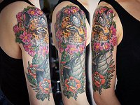 Тату леопард и волк