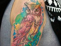 тату акварельная сова