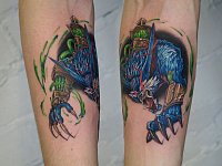 Тату оборотень на руке