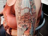 тату тигр японский