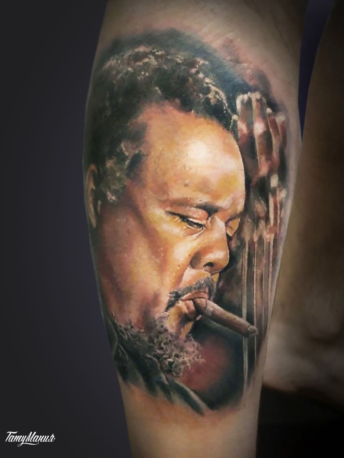 Тату портрет музыканта