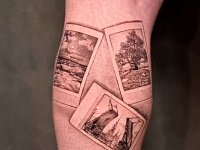 Тату фотографии на ноге