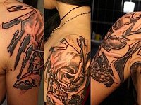 Тату абстрактная биомеханика