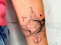 Тату планеты на руке
