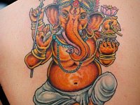 Тату Ганеша на спине