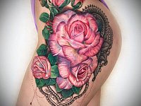 Татуировка цветы розы