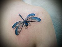 Женская тату стрекоза
