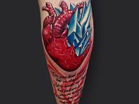 Тату сердце с надписью