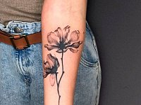 Тату силуэт цветка