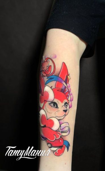 Тату кот аниме