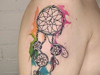 Тату ловец снов в акварели