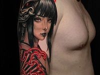 Тату портрет гейши