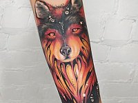 Тату волк неотрадишнл