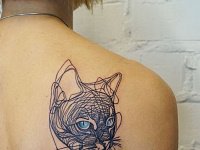 Тату кот лайнворк
