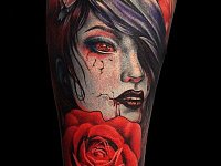 Тату девушка дьявол