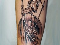 Тату спартанец на предплечье