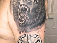 Тату медведь и звезда сварога