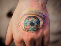 Тату на кисти руки глаз