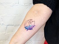 Тату кот акварель