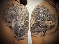 Татуировка самолет с пропеллером