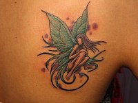 тату фея на лопатке