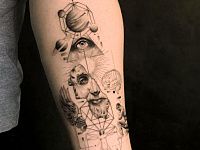 Тату витрувианский человек 