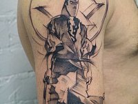 Тату самурай скетч