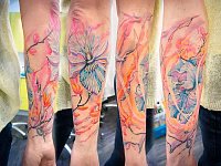 Тату ирисы акварель