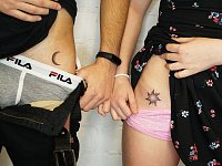 Парная тату солнце и луна дотворк