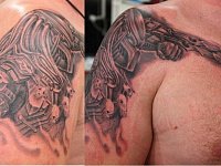 Татуировка робот биомеханика