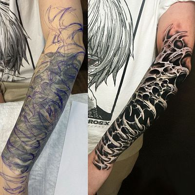 Перекрытие тату зубы