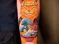 Тату кот якудза