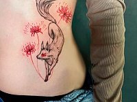 Тату кицуне и ликорис