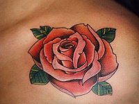 Татуировка олд скул роза